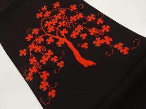 塩瀬金彩葡萄唐草模様名古屋帯